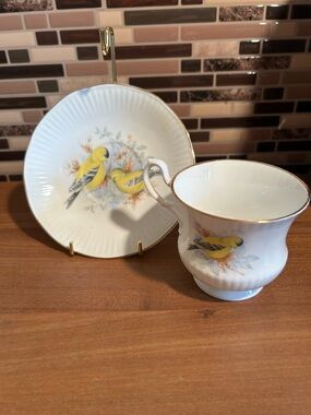 Vintage Yellow Bird Tea Cup and Saucer Set
